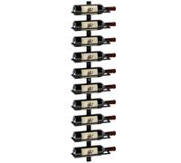 Wine Rack Black Steel 27x10x116cm Wall Mount 10Bottle Vertical Storage SlimStyle