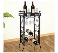 Wine Rack Black Wrought Iron 46x28.5x77.5cm 27-Bottle Wall-Stable Display Rack