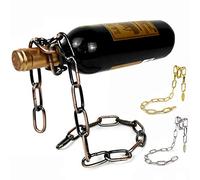 wine rack Bronze/Silver/Gold Wine Bottle Holder Anti Gravity Hanging Iron Chain Wine Holder Magic Floating Wine Bottle Holder for Gift Kitchen Home Decor (Bronze)
