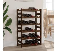 Wine rack Brown 86x53x25cm Solid Pinewood 30 Bottle 6-Tier Rustic Shelf for Home