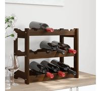 Vidaxl Wine Rack For 12 Bottles Brown Solid Wood Pine