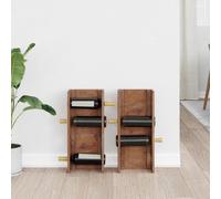 Wine Rack Brown Solid Mahogany Wood 24x13x54cm 20-Bottle Elegant Display Stand