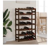 Wine Rack Brown Solid Pine Wood 42 Bottle 7-Tier 102x62.5x25cm Rustic Countertop
