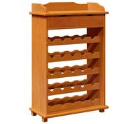 Wine Rack Natural Solid Pine Wood 58x28x90cm Rustic Indoor Bottle Holder Sturdy