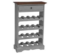 Wine Rack Brown/White Solid Mahogany 55x23x85 cm Compact Bottle Display Stand