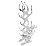 Wine Rack Flame Shape Silver Aluminium 9 Bottles 31x13x94cm Modern StylishPolish