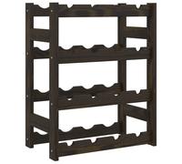 Wine Rack for 16 Bottles Shelf Bottle Holder Black Solid Wood Pine vidaXL