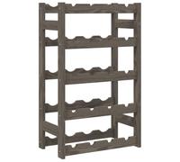 Wine Rack for 20 Bottles Grey Solid Pine Wood with 5 Shelves Wave Design for Kitchen Cellar Bar for Stylish Storage and Storage