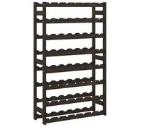 Wine Rack for 56 Bottles Shelf Bottle Holder Black Solid Wood Pine vidaXL