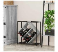 Wine Rack Grey Sonoma 51 x 18 x 52.5 cm Engineered Wood 16 Bottle Deluxe Compact