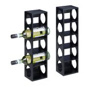 Relaxdays Set of 2 Black Bamboo Wine Racks