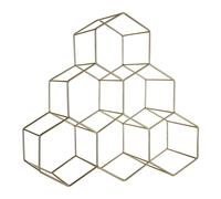 Maison by Premier Sturdy 6 Botttle Gold Finish Wine Rack, Geometric Structure Bottle Rack For Cupboard, Minimalist Wine Rack