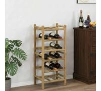 Wine Rack Natural Bamboo 32.5x29.5x72cm Freestanding Indoor Bottle Display 6pc.