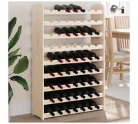 Wine Rack Natural Pine 72.5x25x111.5 cm Solid Wood 63-bottle Rustic Wave Shelves