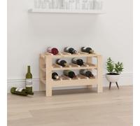 Wine Rack Natural Pine Solid Pine Wood 61.5x30x42 cm Rustic Bottle Holder 80pcs