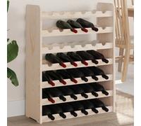 Wine Rack Natural Pine Solid Wood 67.5x25x87cm 42-Bottle Wave-Style Shelf Rustic