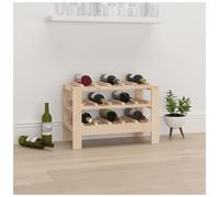 Wine rack natural solid pine 61.5x30x42 cm 80-bottle rustic sturdy home bar