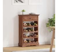 Wine Rack Solid Mahogany Natural 55x23x85cm Compact Indoor Sturdy Bottle Display