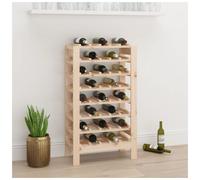 Wine rack solid pine natural 61.5x30x107.5cm 80-bottle rustic display shelf wood