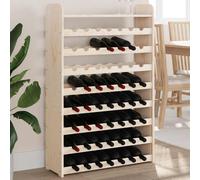 Wine Rack Solid Pine Wood 72.5x25x111.5cm Natural 56-Bottle Wave Top Unfinished