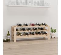 Wine Rack Solid Pine Wood Natural 109.5x30x107.5cm 80-Bottle Rustic Freestand