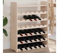 Wine Rack Solid Pine Wood Natural 36 Bottles 67.5x25x87cm Rustic with Top Board