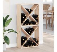 vidaXL Wine Rack 2 Pieces Natural 62 x 25 x 62 cm Solid Pine Wood Living Room Rectangular Wine Rack Modular Frame Pine Wood Storage Space Saving Solution