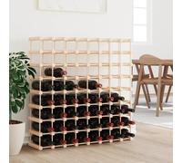 Wine Rack Solid Pine Wood Natural Finish 90.5x23x90.5 cm 72 Bottles Rustic Look
