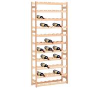 Wine Rack Solid Pinewood Natural 72x25x166cm 77-Bottle Rustic Wall-Mount Sturdy