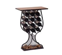 Minster 76Cm Wine Rack Table - Metal/wood - L31 X W51 X H76 Cm