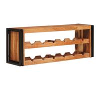 Wine Rack Wall-Mounted Brown Solid Mango Wood 120x45x33cm Industrial Rustic Loft