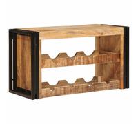 Wine Rack Wall-Mounted Brown Solid Mango Wood 80x45x33cm Industrial RusticLook
