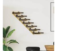 Wine Rack Wall-Mounted Gold Metal 7-Bottle 88x8x72cm Modern Kitchen Display Bar