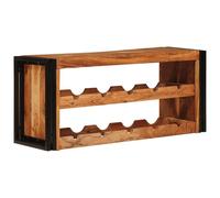 Wine Rack Wall-Mounted Industrial Solid Mango Wood Brown 100x45x33 cm 12-Bottle