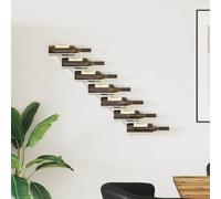 Wine Rack WallMounted Metal 7-Bottle White 88x8x72cm Space-Saving Modern Kitchen