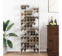 Wine Rack White Metal 96 Bottle 64x22x157cm 16-Tier Slim Floor Storage Organizer