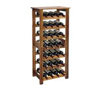 Relaxdays Acacia wine rack for 28 bottles
