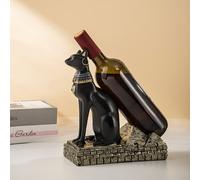 Wine Rack Wine Rack Statue Egyptian Cat Bottle Holder Stand Ancient Egypt Mysterious Resin Craft for Home Living Room Bar Wine Storage Racks