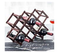 Wine rack10 Slot Liquor Bottle Holder Stackable Wine Rack Folding Wine Rack for Home and Bar Storage and Artistic Tabletop Display - 4 Colors Available (Color : Turmeric Color) (Wine Red) (W Safehappy