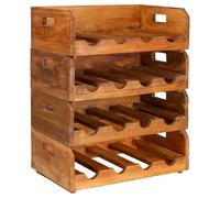 vidaXL Wine Racks 4 pcs for 16 Bottles Wine Shelf Holder Solid Mahogany Wood