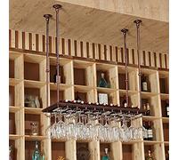 Wine Racks, Creative Stemware Racks, Restaurant Hanging Wine Holder, Hanging Glass Racks, Wine Glass Rack Ornaments, Height-adjustable Wine Storage Shelf (Color : A, Size : 60 * 35 needed Aqiong
