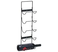vidaXL Wall Mounted Wine Rack for 5 Bottles Black Iron Wall Mounted Cabinet