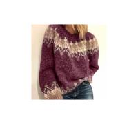 (Wine Red, 3XL) Womens Jumper Top Winter Warm Sweater Ladies Cozy Long Sleeve Chic Pullover Wool