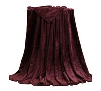 (Wine Red, 50x70cm) Coral Fleece Blankets Super Soft Shaggy Universal Solid-color Fleece Blankets For Sofa