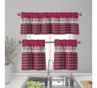 (Wine Red, 74cmx61cm) Kitchen Curtains Decor Window Curtain Luxury Cafe Valance Topper Drapes F4871