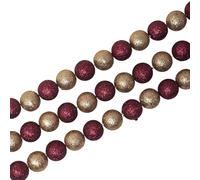 Wine Red and Champagne Gold Christmas Bead Garland Tree Decoration - 1.8 Metres