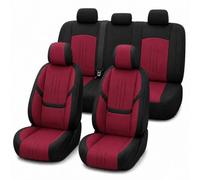 Wine Red Car Seat Covers Full Set for Dacia Duster 5 Seat Interior Protector Kit, Burgundy Suede-Touch Stretch Fabric, Elegant Look for Car MPV SUV Van