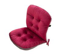 Wine Red Chair Cushion with Backrest 45x80 cm Patio Seat Pad with Straps Low Back Support for Garden Chairs & Benches 1 Pack Comfort Cushion