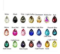 (wine red) Craft Diy 20pcs 10*14mm Crystal Loose Beads Jewelry Accessories Rhinestone Jewelry Making Teardrop Wholesale Glass Handmade