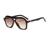 Wine Red Double Bridge Sunglasses, Pink Gradient Lenses & Chunky Frame(06)